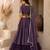 Purple Hand Embroidered Designer Silk Blend Lehenga Choli Set