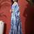 White ready to wear satin floral digital printed saree
