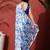 White ready to wear satin floral digital printed saree