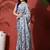 White ready to wear satin floral digital printed saree