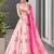 Pink Floral Printed Organza Party Wear Lehenga Choli Set