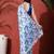 Blue ready to wear satin floral digital printed saree