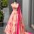 Pink Floral Printed Organza Party Wear Lehenga Choli Set