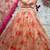 Pink Floral Printed Organza Party Wear Lehenga Choli Set