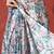 White ready to wear satin floral digital printed saree