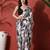 Off white ready to wear satin floral digital printed saree