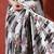 Off white ready to wear satin floral digital printed saree