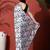 Grey ready to wear satin floral digital printed saree