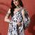 Grey ready to wear satin floral digital printed saree