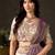 Champagne Zari Embroidered Silk Blend Wedding Lehenga Choli