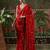 Red laheriya printed georgette ready to wear saree
