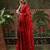 Red laheriya printed georgette ready to wear saree