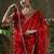 Red laheriya printed georgette ready to wear saree
