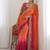 Pink embroidered sarees with unstitched blouse piece