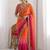 Pink embroidered sarees with unstitched blouse piece