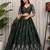 Green Zari Embroidered Silk Blend Festive Lehenga Choli Set
