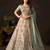 Champagne Teal Zari Embroidered Silk Blend Wedding Lehenga Choli