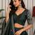 Green Zari Embroidered Silk Blend Festive Lehenga Choli Set