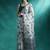White ethnic motifs printed & mirror work saree with blouse