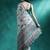 White ethnic motifs printed & mirror work saree with blouse