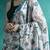White ethnic motifs printed & mirror work saree with blouse
