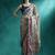 Green geometric printed mirror work saree