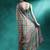 Green geometric printed mirror work saree