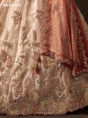 Ivory Zari Embroidered Silk Blend Wedding Lehenga Choli 2