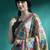 Green geometric printed mirror work saree