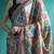 Green geometric printed mirror work saree
