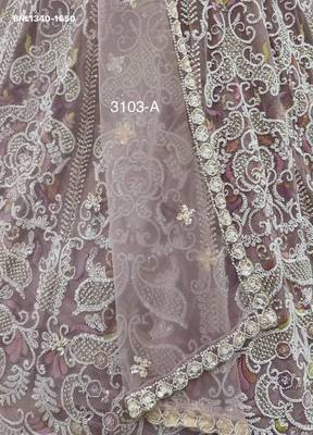 Lilac Zari Embroidered Net Party Wear Lehenga Choli Set 4