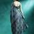 Teal printed & embroidered saree with blouse