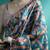 Orange printed & embroidered gotta patti poly chiffon saree
