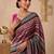 Black women multicolor printed pre draped saree