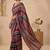 Black women multicolor printed pre draped saree