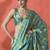 Blue satin checked digital printed saree ready to wear saree