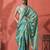 Blue satin checked digital printed saree ready to wear saree