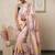 Pink women pink ocean themed printed pre draped saree