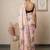 Pink women pink ocean themed printed pre draped saree