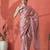 Peach ready to wear checked digital printed saree