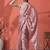 Peach ready to wear checked digital printed saree