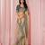 Beige georgeous  women embellished shimmer look organza saree with blouse piece