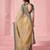 Beige georgeous  women embellished shimmer look organza saree with blouse piece