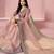 Pink sequinned saree with blouse piece