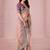 Pink sequinned saree with blouse piece
