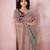 Pink sequinned saree with blouse piece