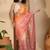 Pink ombre embroidered sarees with tassels & blouse piece