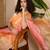 Pink ombre embroidered sarees with tassels & blouse piece