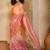 Pink ombre embroidered sarees with tassels & blouse piece