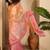 Pink ombre embroidered sarees with tassels & blouse piece